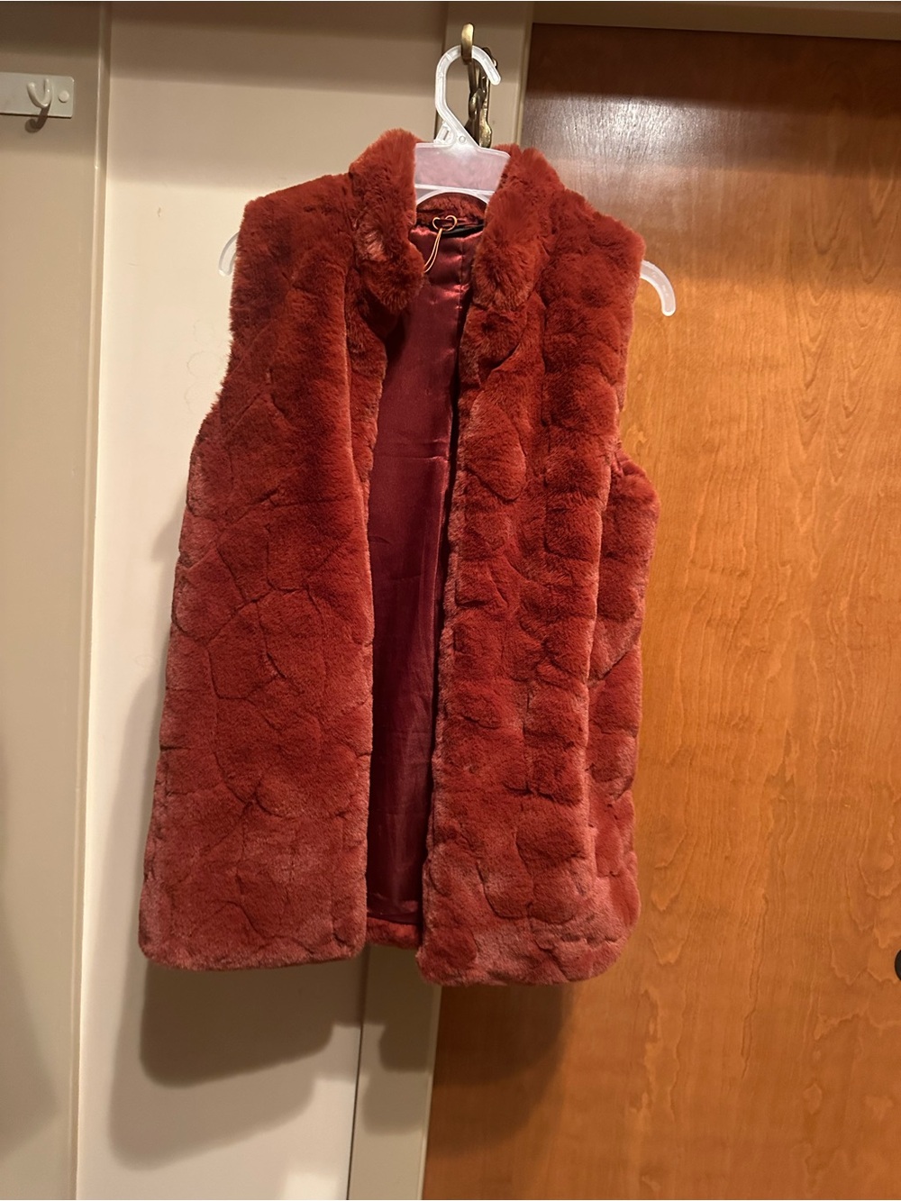 Rachel Zoe Plush Faux Fur Vest in Rust